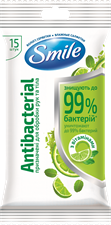 Влажные салфетки Smile Antibacterial с витаминами 15шт.