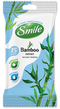 Влажные салфетки Smile Natural с экстрактом бамбука 15шт.