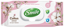Влажные салфетки Smile Natural с экстрактом хлопка 72шт.