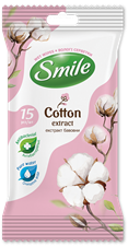 Smile Natural wet wipes with cotton extract 15pcs.